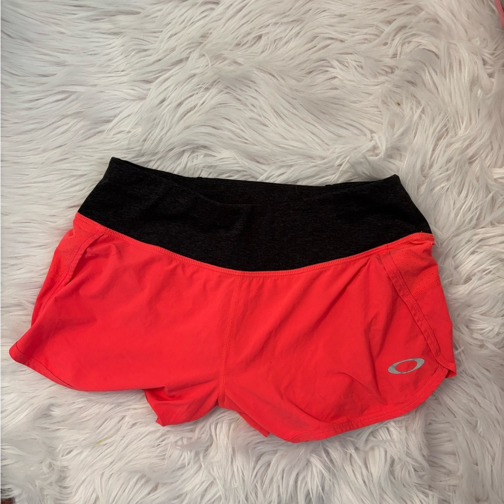 Women's Black and Red Athletic Shorts